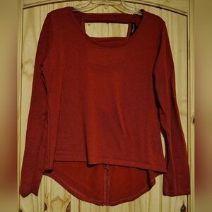 Rouge! Deep Red Long Sleeve Blouse